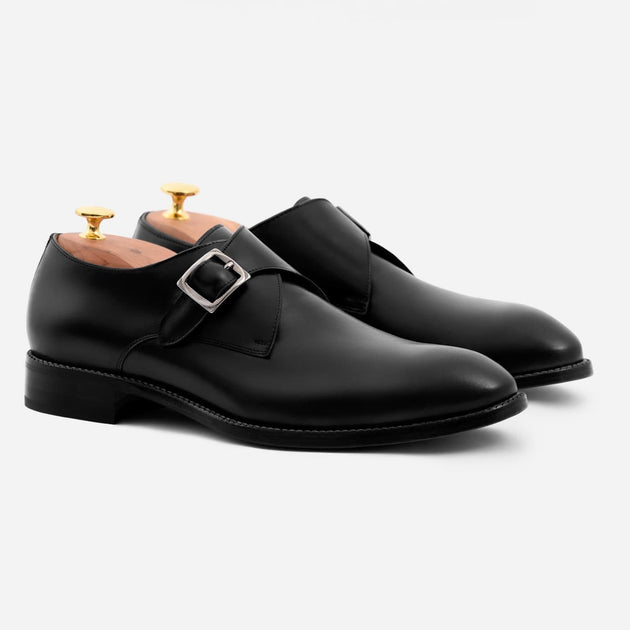 靴 AUBERCY monk strap leather sneaker Black Lightweight Monk Strap Shoe - Cobbler Union