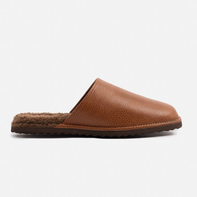 Mens real discount leather slippers