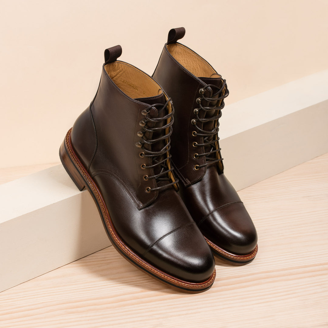 Beckett Simonon Dark Brown Leather Boots color_brown_1_dowler_boots_pul  main image 3