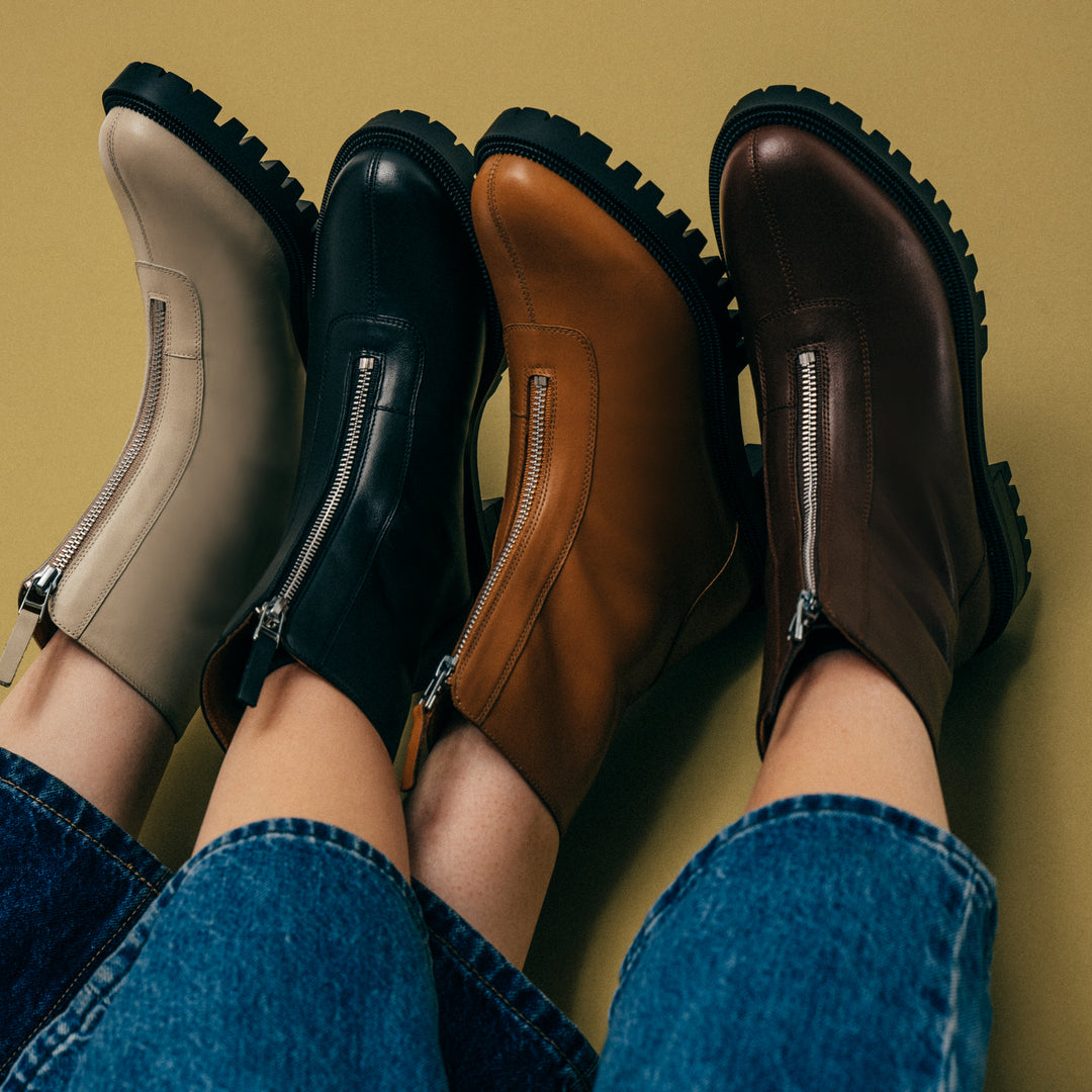 Jenna Zip Up Boots - Women's Full-Grain Leather