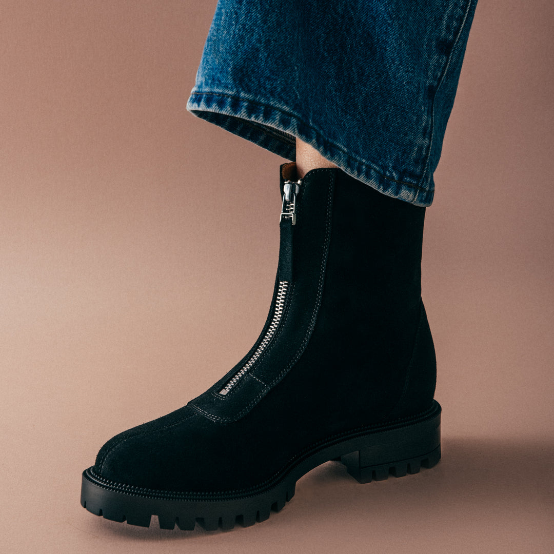 Jenna Zip Up Boots - Women's Water-Repellent Suede