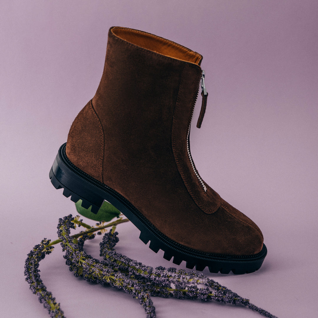 Jenna Zip Up Boots - Women's Water-Repellent Suede
