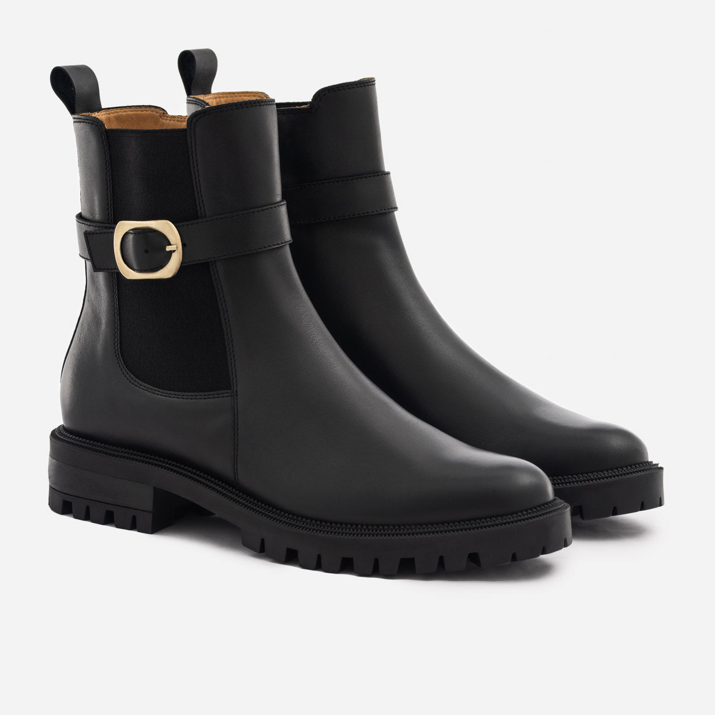 Womens leather black chelsea boots discount