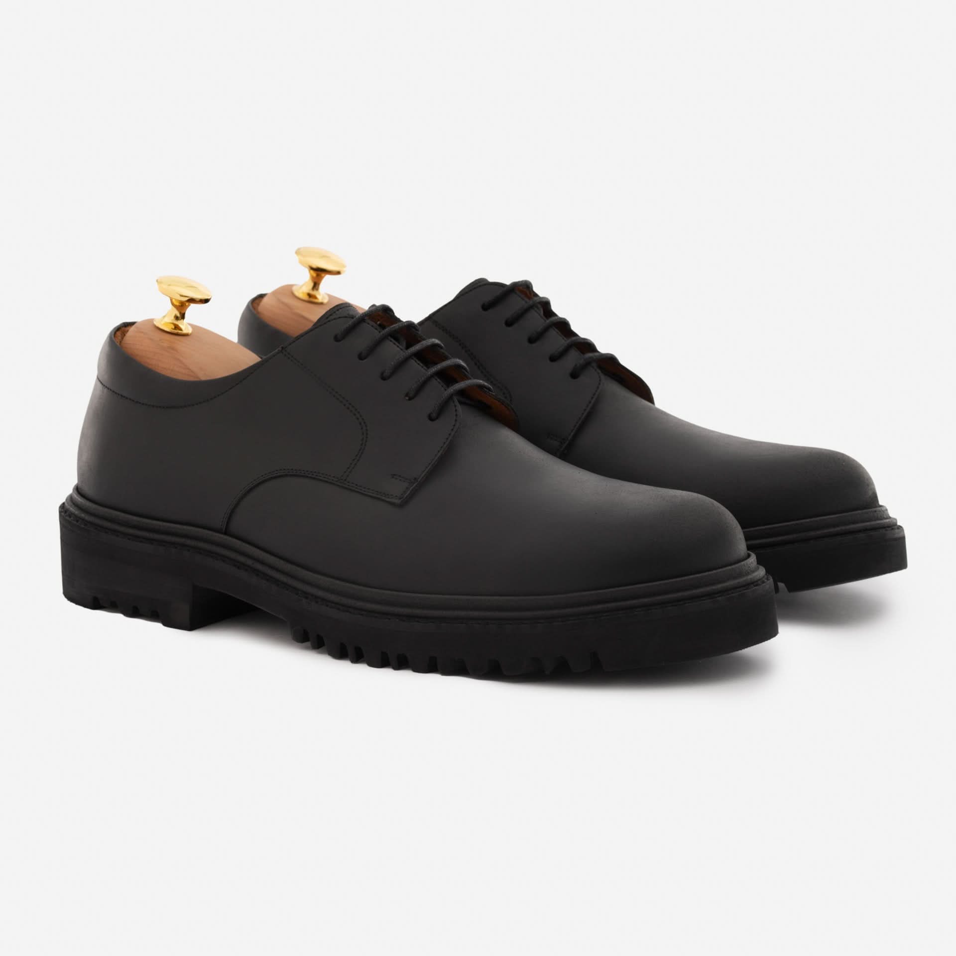 Sleek Black Leather Men\'s Derby Shoes Polished Black Derby Shoes for Work & Leisure – Hollo Shoe main image 3