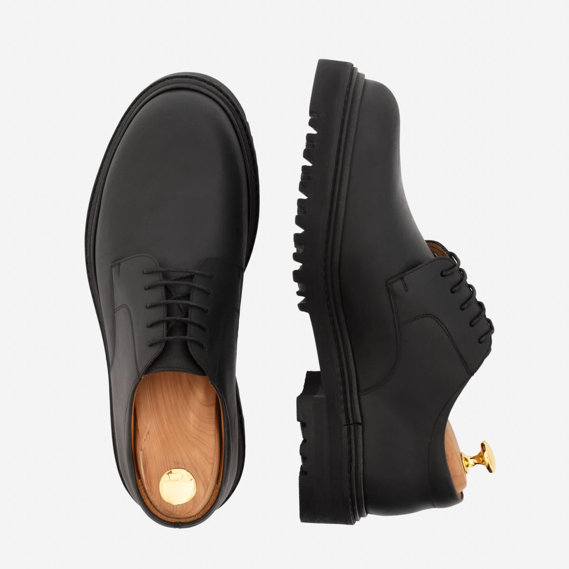 Beckett Simonon Palermo Derby - Pull Up Leather - Men’s | Black Matte | Size 9.5