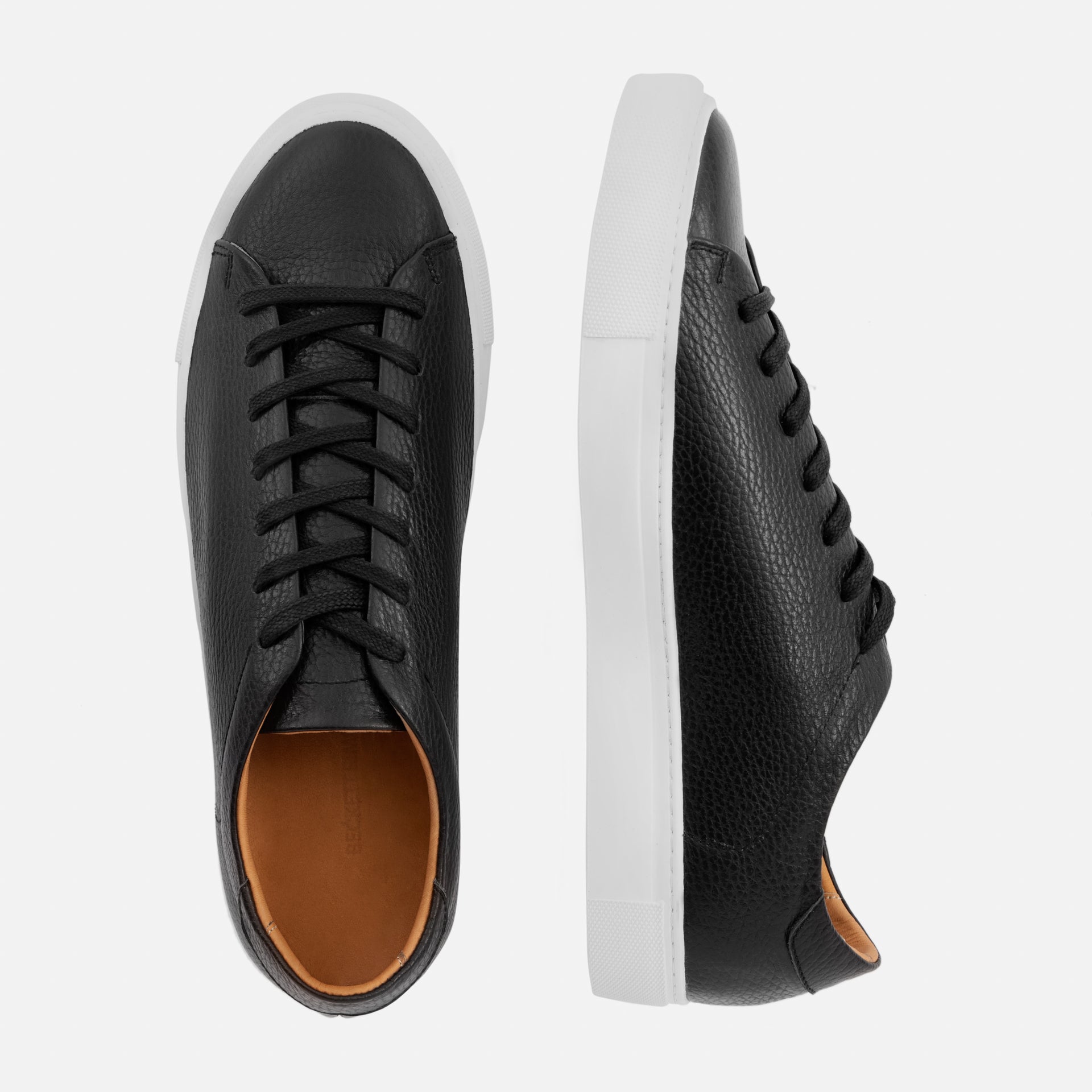 New Men’s Pebbled Leather and Suede Sneaker. color_blackwhite_1_reid_sneake  main image 3