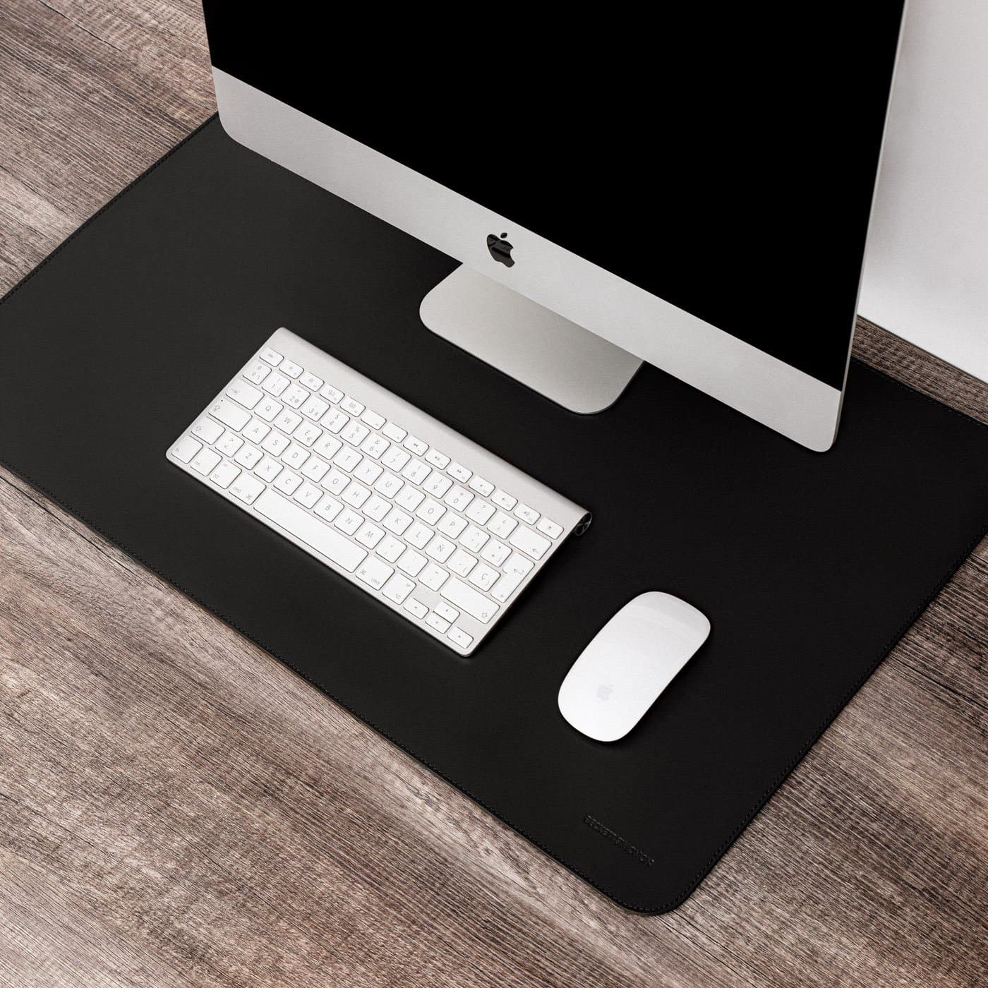 Black leather desk mat 2025