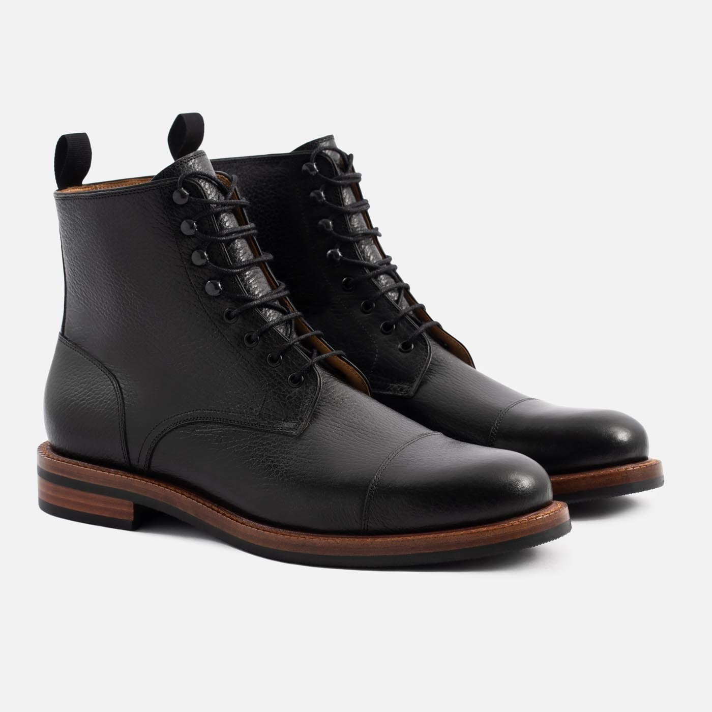 Leather top sole boots