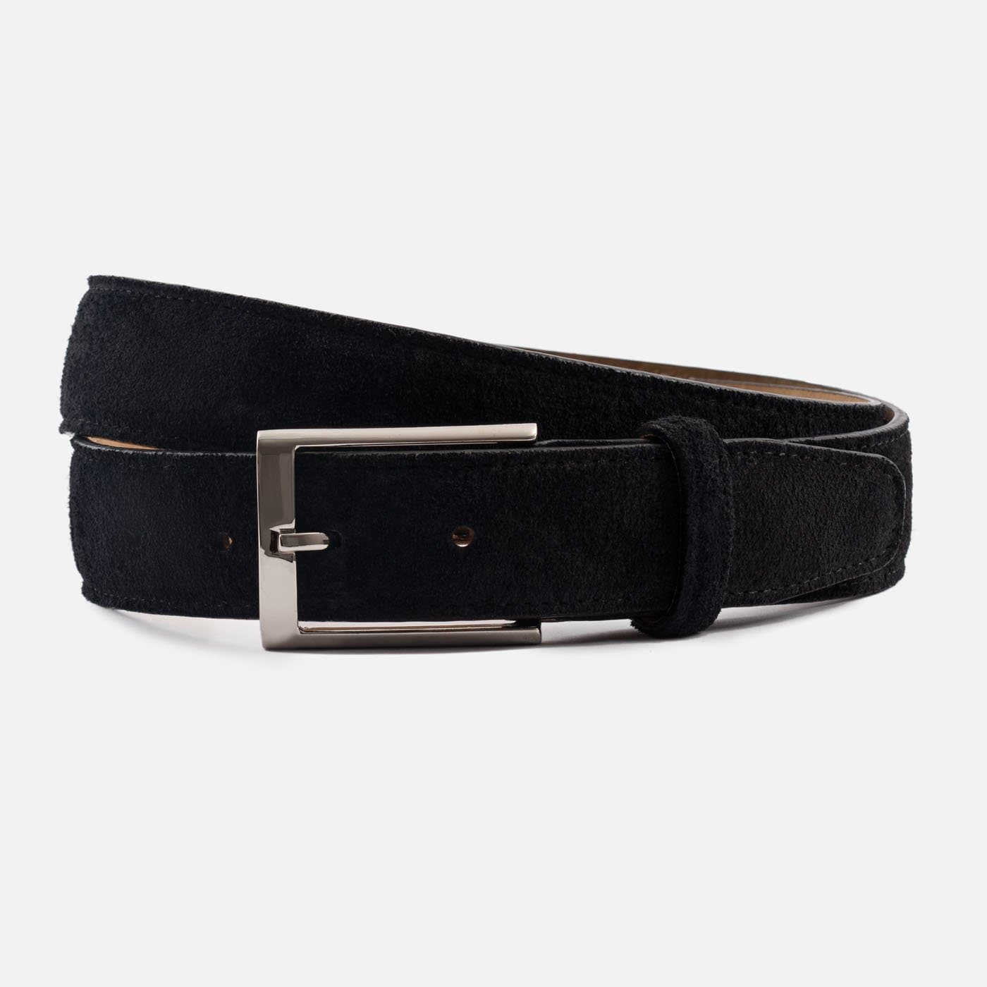 Black suede cheap belt mens