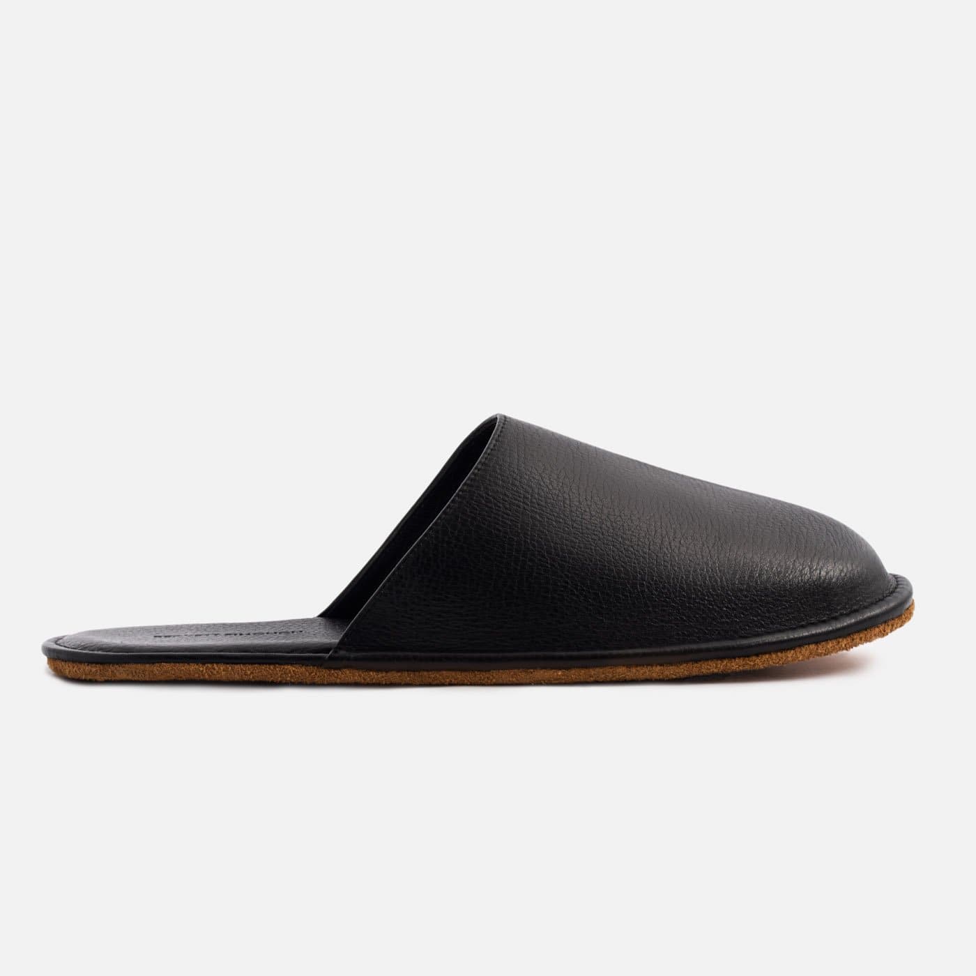 Mens leather on sale slip on slippers
