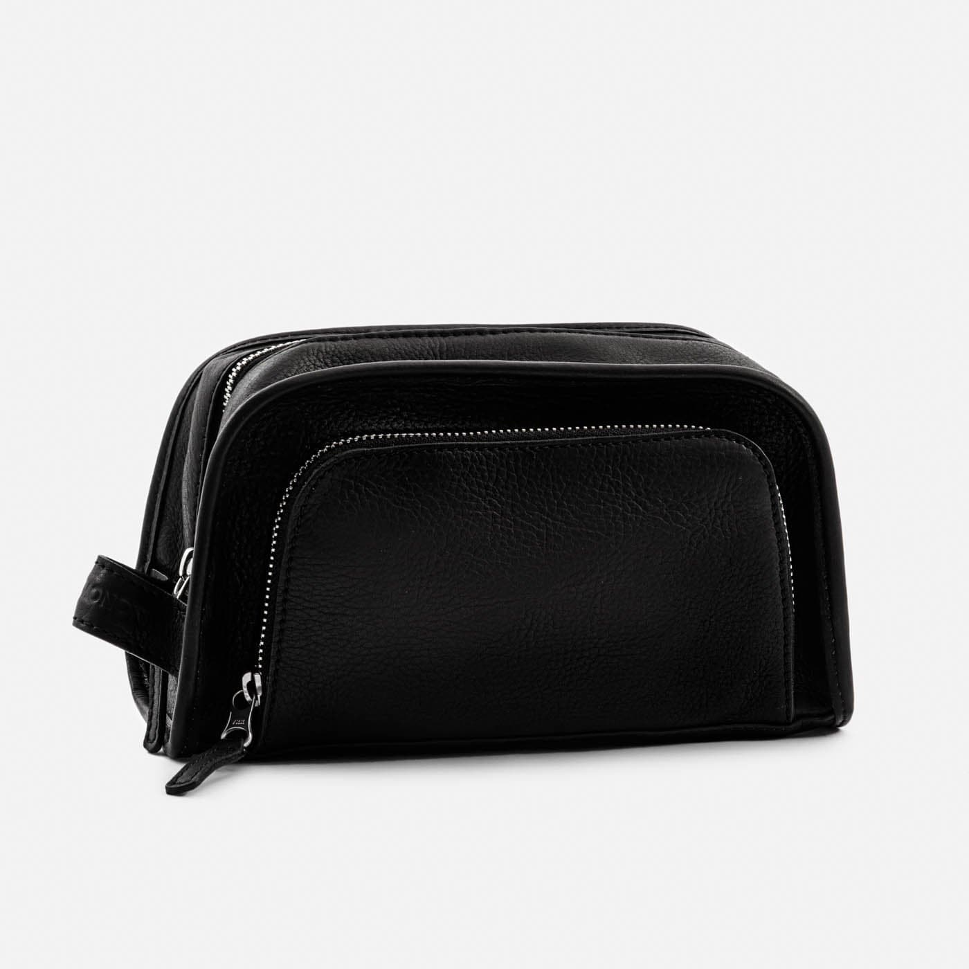 Black Leather Dopp Kit, Men's Leather Wash Bag