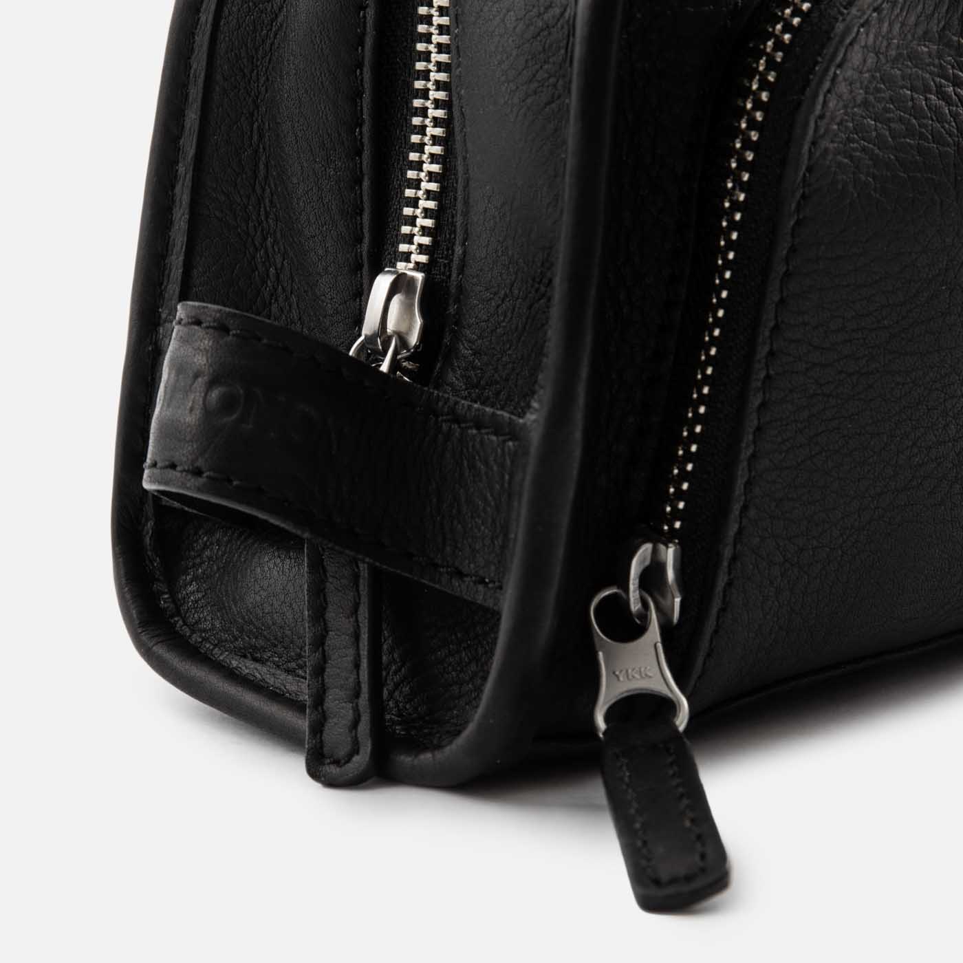 Black leather dopp kit online