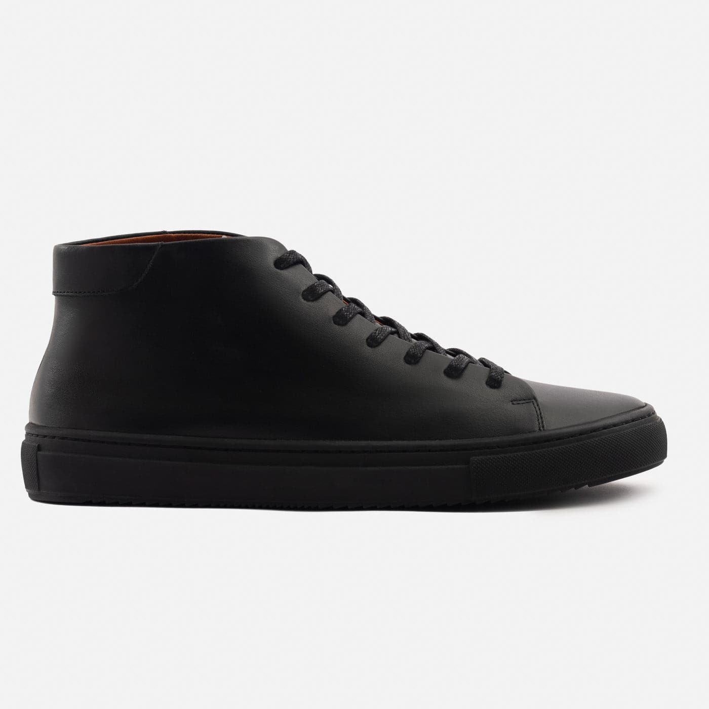 Mens black leather high top sneakers online