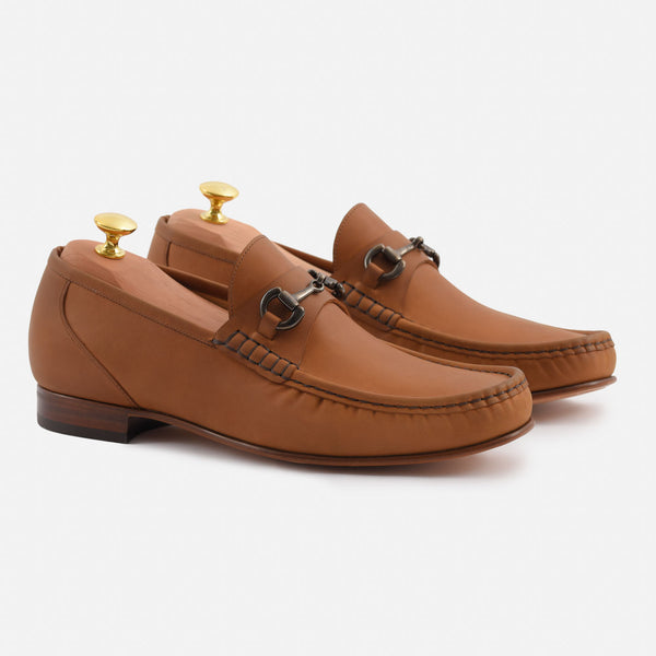Basconi Men’s Perforated Leather Loafers Tan Slip-On Buckle EU 40 Insole 11” Basconi Black Men main image 4