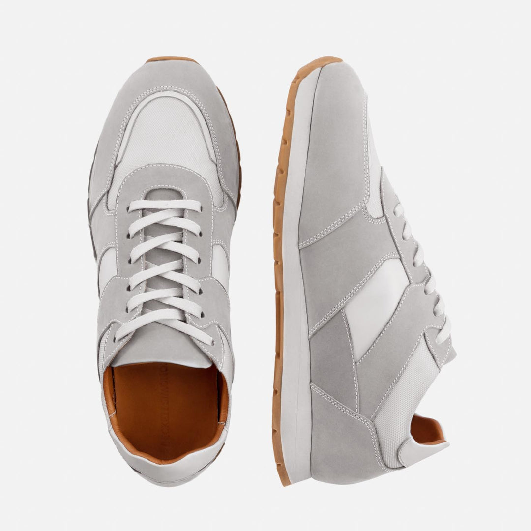 Beckett Simonon Graham Trainers in White/Grey